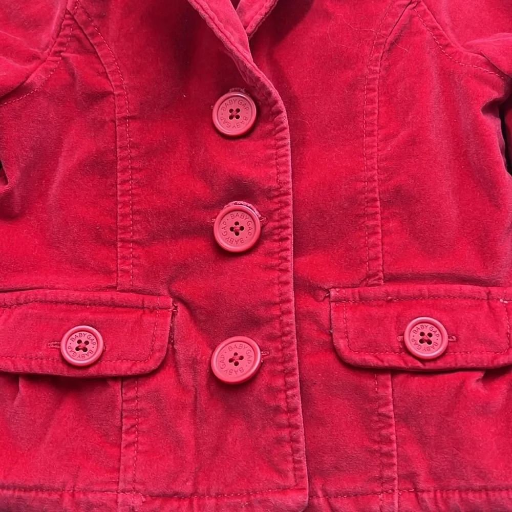 Baby Gap Red Velour Holiday Jacket Size 3‎ Toddler